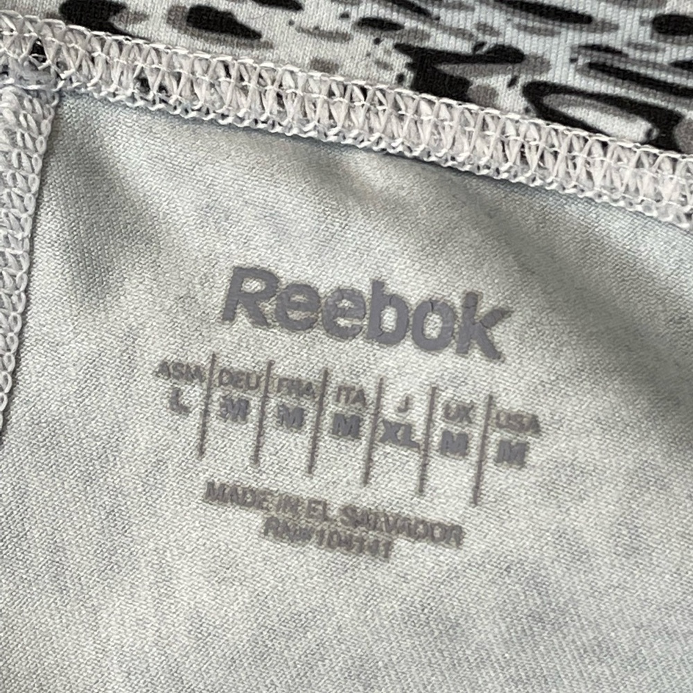 REEBOK White Snow Leopard Print Capri Leggings M - Picture 6 of 9